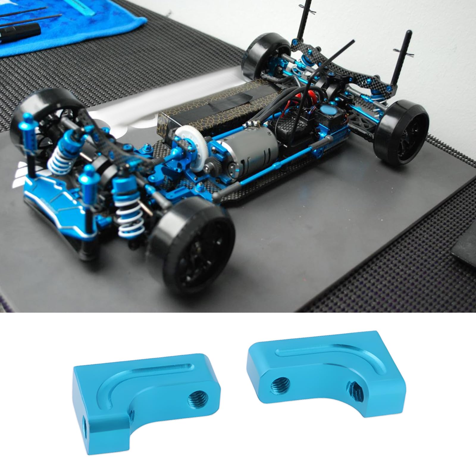 VGOL 2Sets Aluminum Servo Mount Compatible with Tamiyas TT02, XV01 and TB03 - Image 3