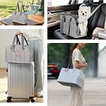 Porte-pourpres pour petits chiens Chats Lapins Jusqu'à 15lbs, Transporteurs d'écharpe légère avec bande transversale, porte-bagage souple côté chiot portable pour Vet, Hiking, Travel, Airline Approuvé