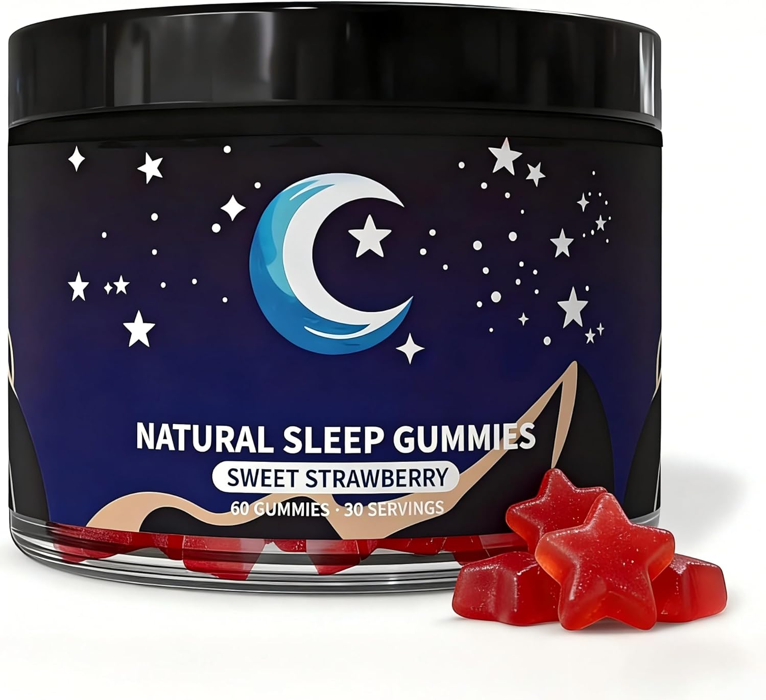 Natural Sleep Gummies for Adults - Melatonin Free Supplement - Sleep+ Gummies for Adults - Promote Deep Restful Sleep Naturally Relaxing - 60 Count (1)