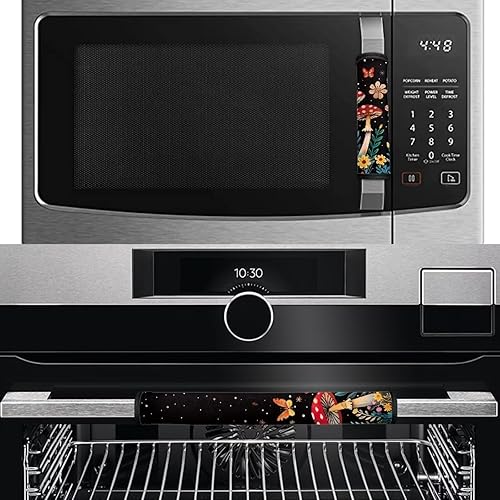 Miniatura 95 de Juego de 4 fundas protectoras de repuesto para manija de puerta de refrigerador con temática de té de la tarde para microondas, horno, refrigerador