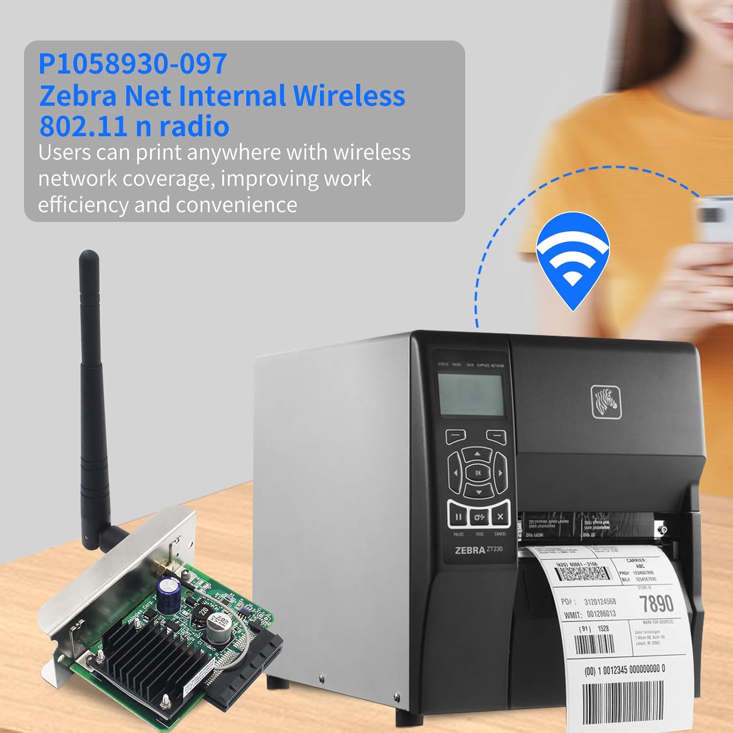 P1058930-097 Zebra Net Internal Wireless Module for Zebra ZT230 ZT220 ZT210 ZT200 Series Thermal Label Printer