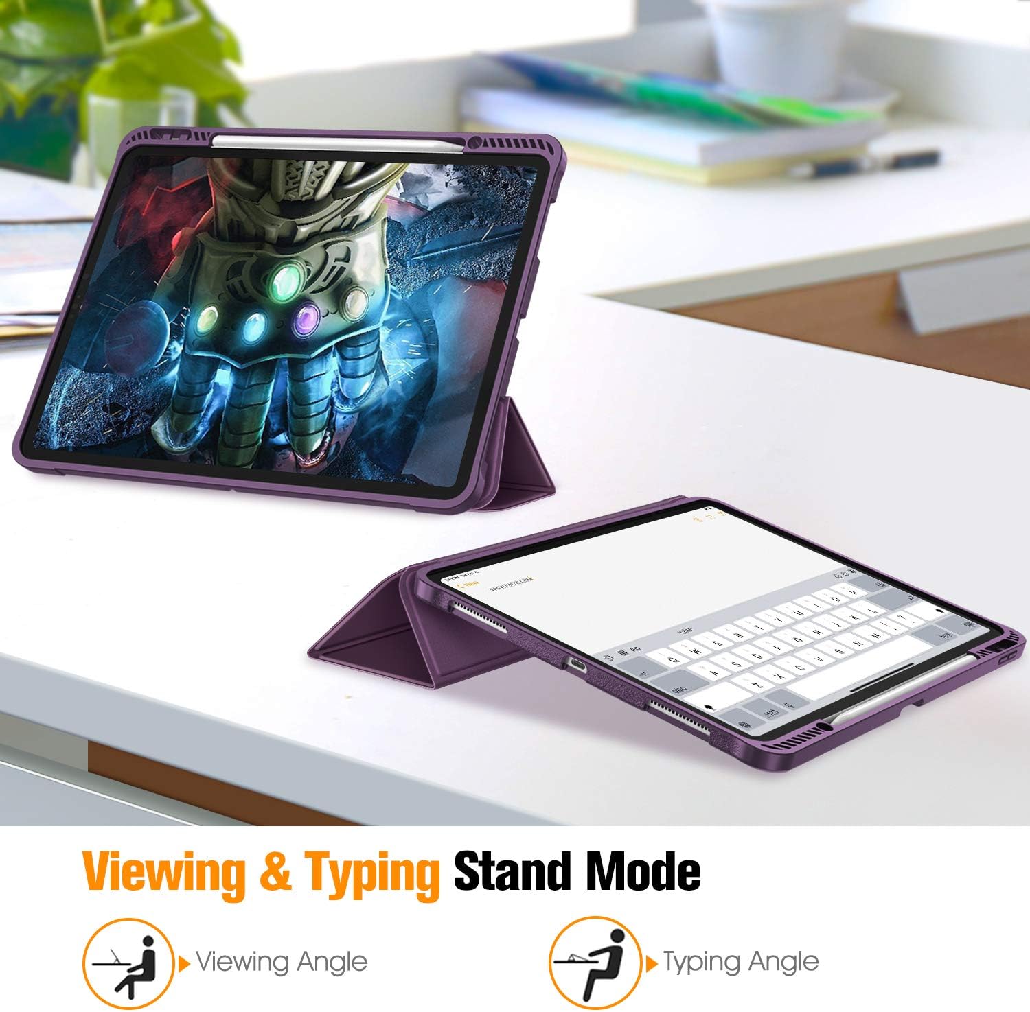 Hottest Sales CaseBot SlimShell Case for iPad Pro 12.9 4th & 3rd Generation 2020/2018 with Pencil Holder - Smart Stand Soft TPU Back Cover, Support Pencil 2nd Gen Charging & Auto Wake/Sleep, Black 🔥 Cashback up to 70% CaseBot SlimShell Case for iPad Pro 12.9 4th & 3rd Generation 2020/2018 with Pencil Holder - Smart Stand Soft TPU Back Cover, Support Pencil 2nd Gen Charging & Auto Wake/Sleep, Black