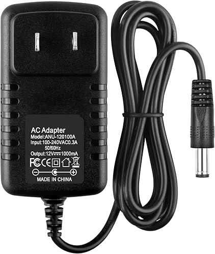 Acdctek Adaptador de pared 12V 1A AC DC Cargador de pared 100V-240V AC a DC Suministro de adaptador para electrónica de 12 voltios - 1000mA Max con