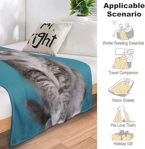 Miniatura 7 de Artsadd Mantas personalizadas con cara de gato, manta de fotos personalizada de mascotas, mantas de forro polar para gatos, mantas de fotos