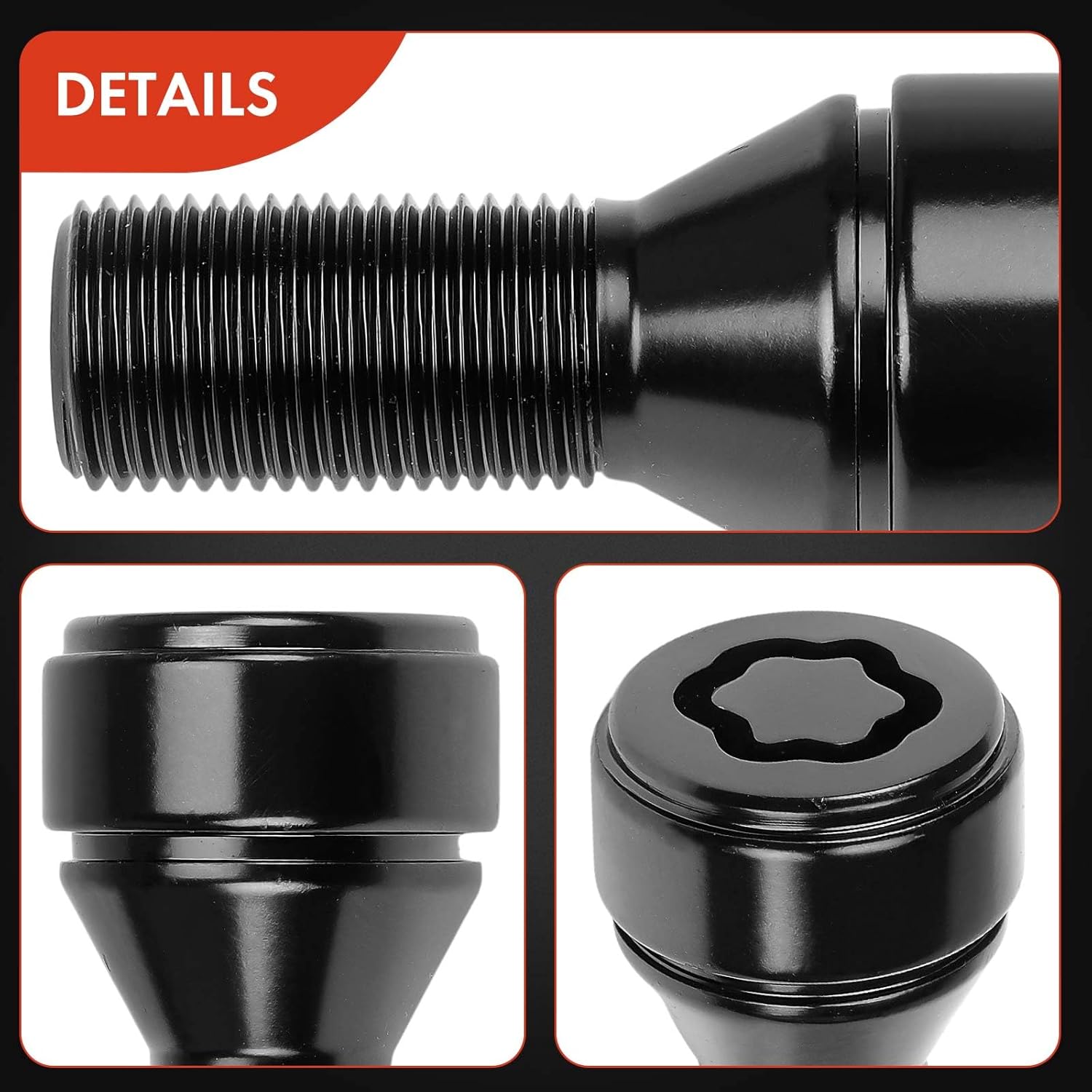 A-Premium 5-PC M14-1.25 Wheel Studs Compatible with BMW 320i, 328d, 328i, 330e, 330i, 335i, 340i, 320i 328d xDrive, 528i, 530i, 535d, 535i, 540i, 550i, 428i, 430i, 435i, 440i, 640i, Front or Rear