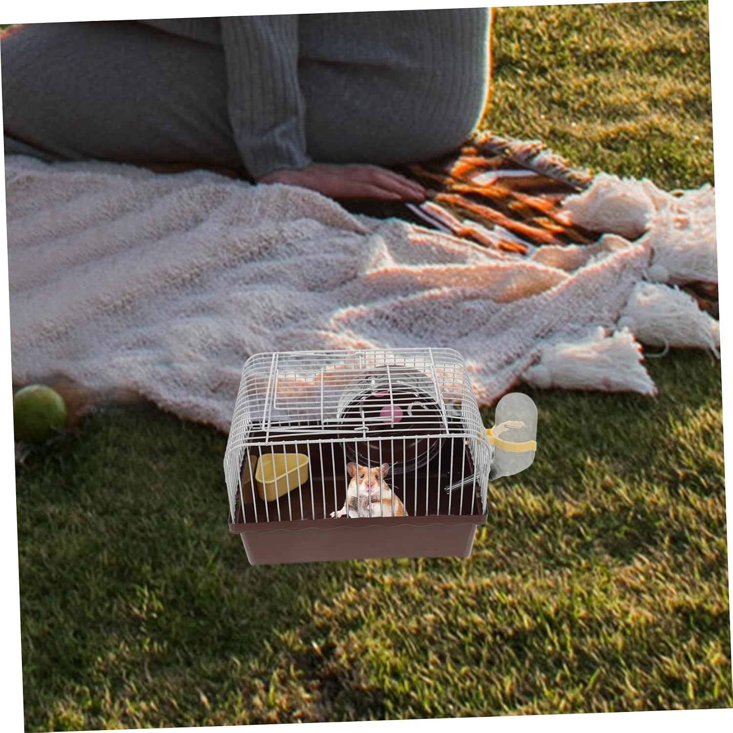 Portable Hamster Travel Carrier Cage with Water Bottle Holder for Small Animals Aesthetic Design Space for Hamsters Chinchillas and Bunnies Travel Container for image 5
