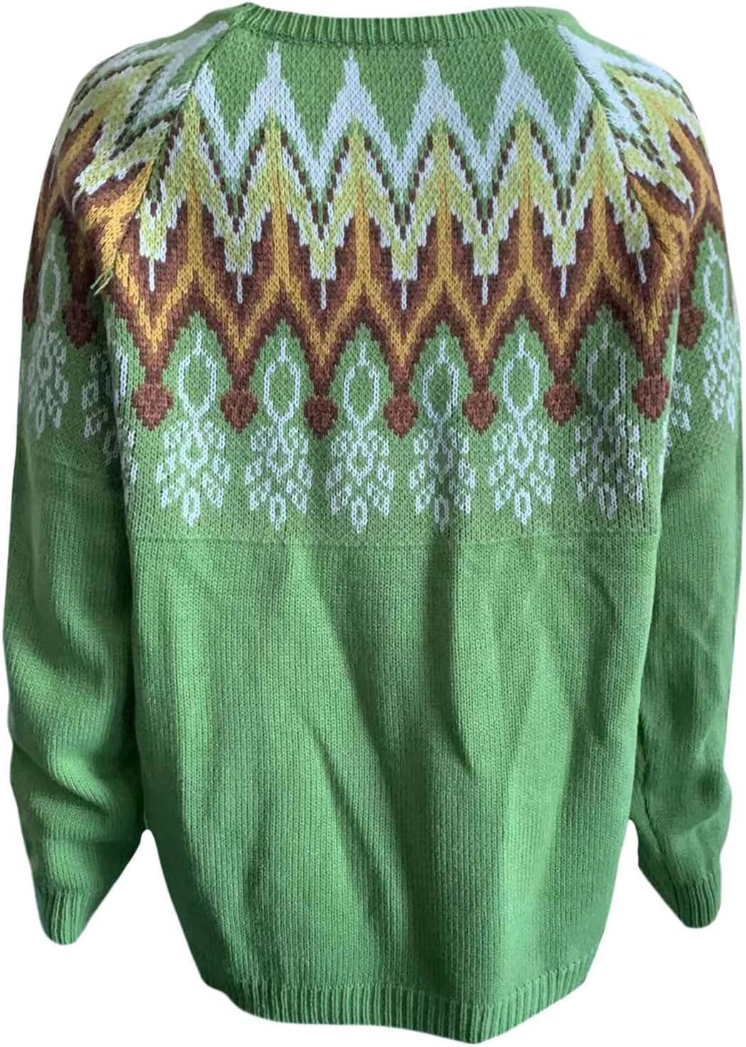 Fair Isle Sweater for Womens Winter Long Sleeve Vintage Knitted Sweater Casual Fall Crew Neck Pullover Sweaters - Image 5