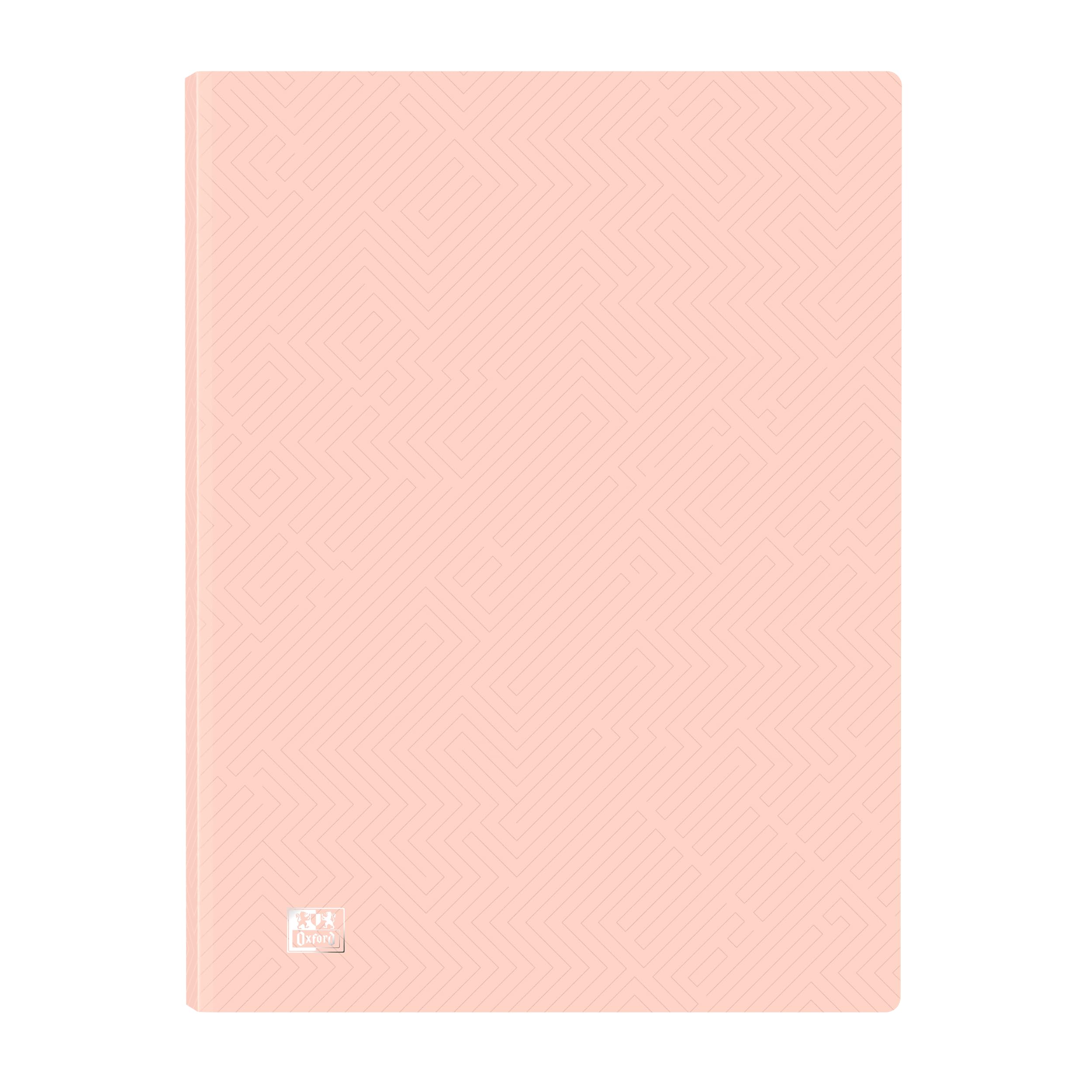 Oxford Urban A4 Plastic Folder with 40 Transparent Pockets, Pastel Pink