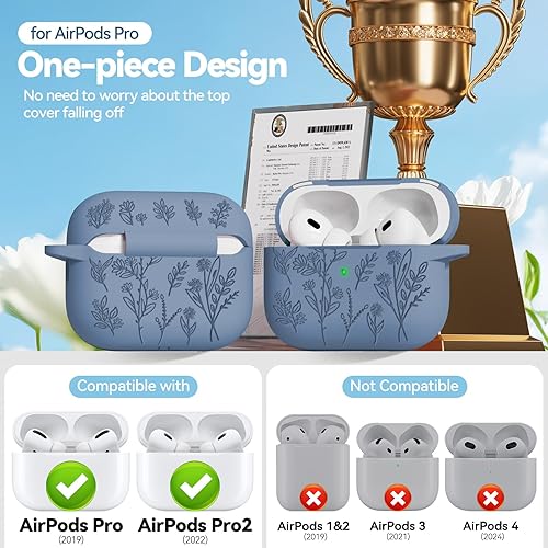 Miniatura 3 de Funda de silicona con kit de limpieza (tapa magnética gris azul, para Airpods Pro 12)