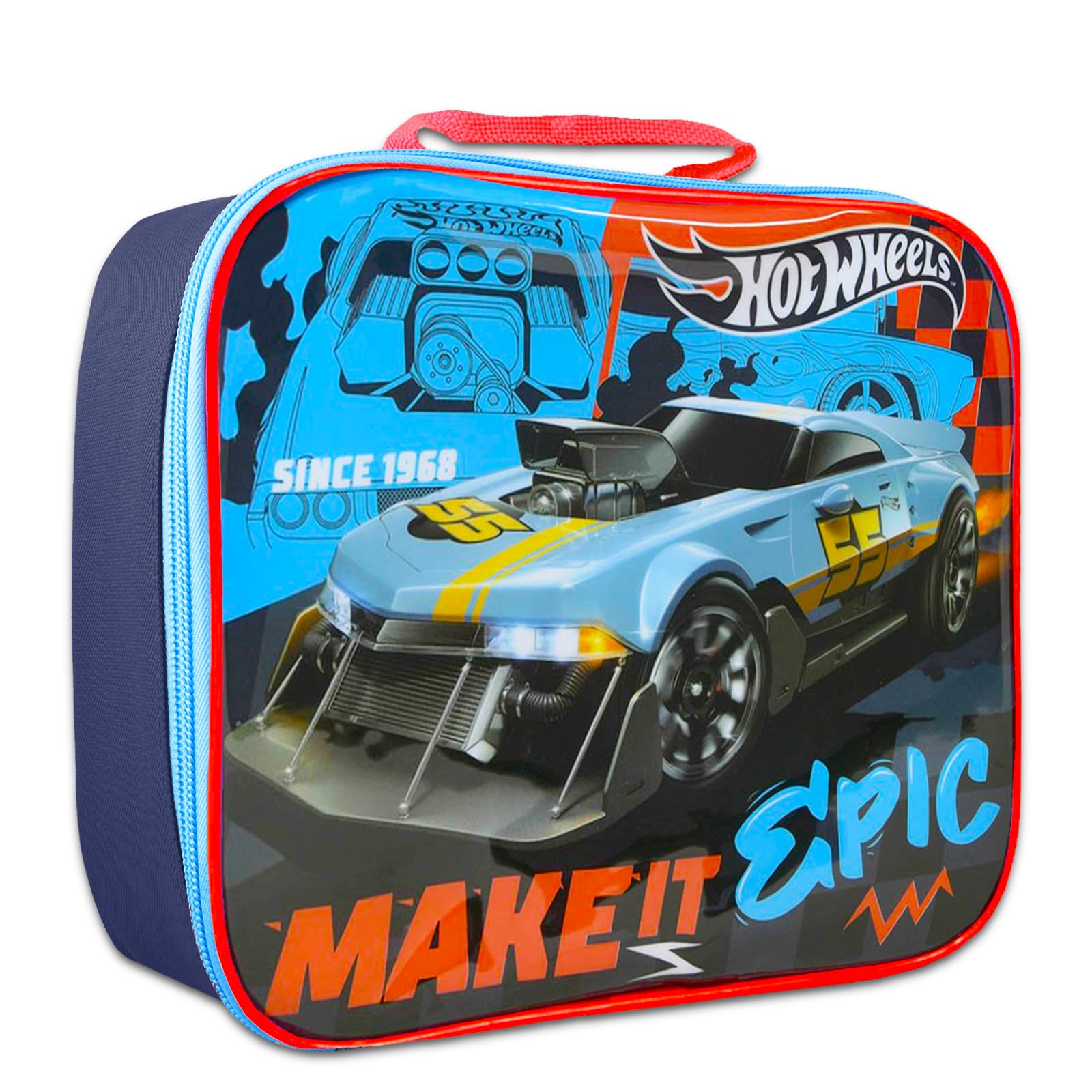 Hot Wheels Lunch Box Set - Bundle with Hot Wheels Lunch Bag, Reusable Water Bottle, Tattoos, More | Lunch Box for Boys School Supplies