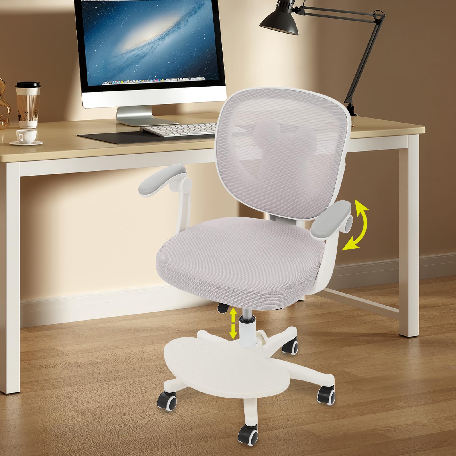 Silla de escritorio para niños, escritorio infantil, altura regulable, silla giratoria para niños con ruedas universales, silla de escritorio, silla de oficina para niños, niñas, niños, para uso
