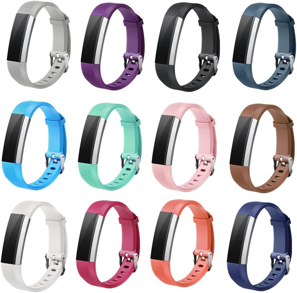 Fitbit Alta HR Bands, 12-Pack Replacement Bands for Fitbit Alta and Alta HR, Large Small,NOT Fit Tracker ID115Plus HR (12-Pack, Watch Buckle)