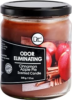 Cinnamon Apple Pie Odor Eliminating Highly Fragranced Candle - Eliminates 95% of Pet, Smoke, Food, and Other Smells Quickly - Up to 80 Hour Burn time - 12 Ounce Premium Soy Blend