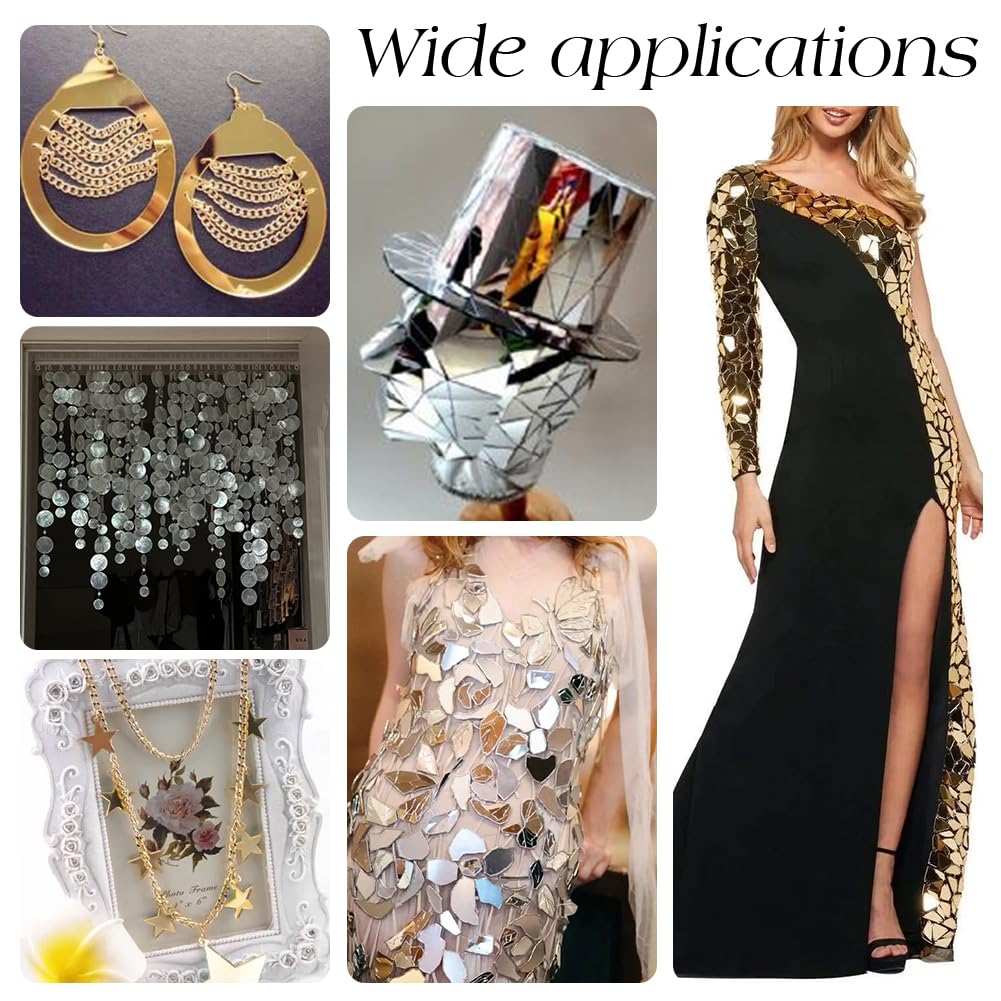 PH PandaHall 300pcs 3 Tailles à Coudre Sur Miroirs Losange