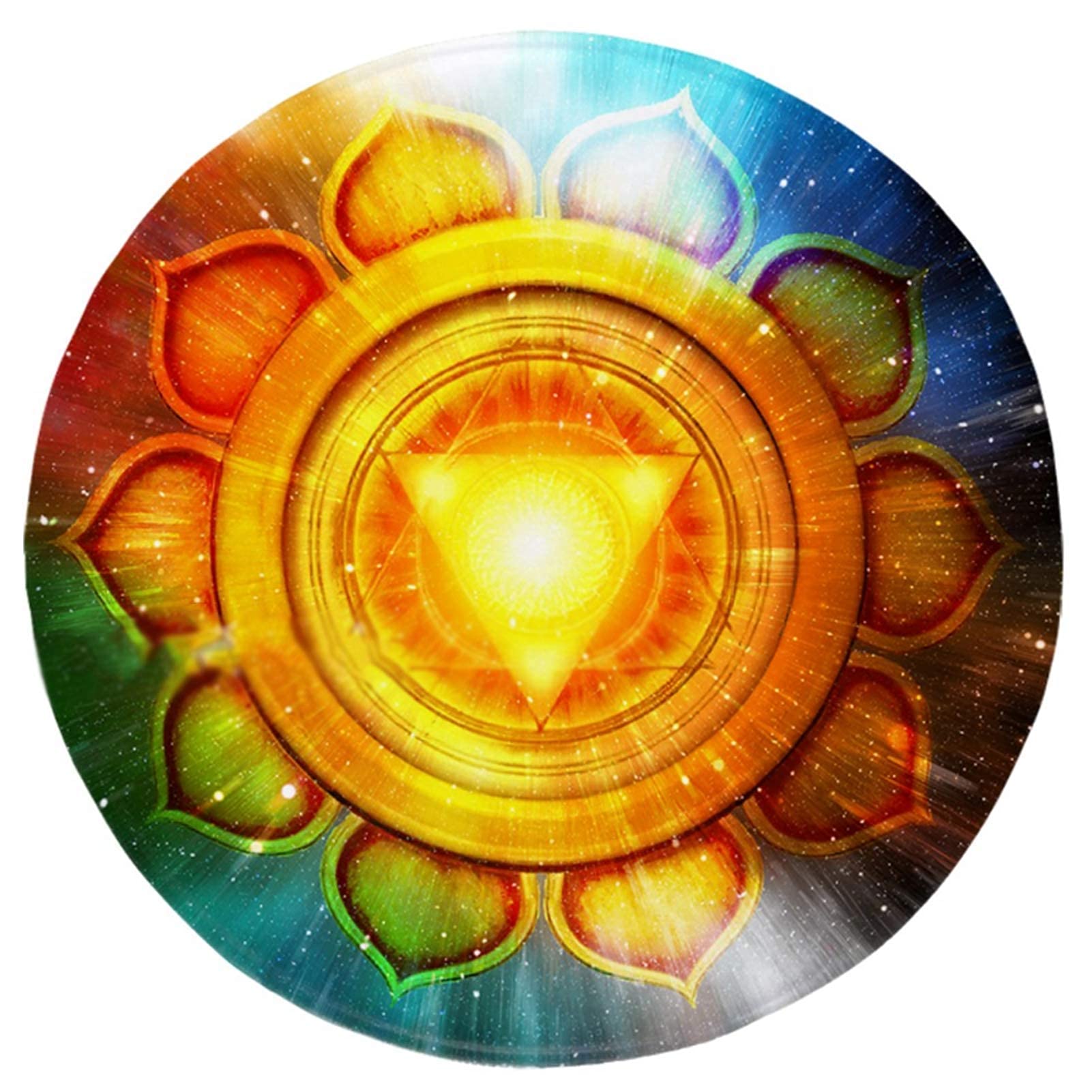 Tapis rond antidérapant chakra pour éviter les glissades durant le yoga