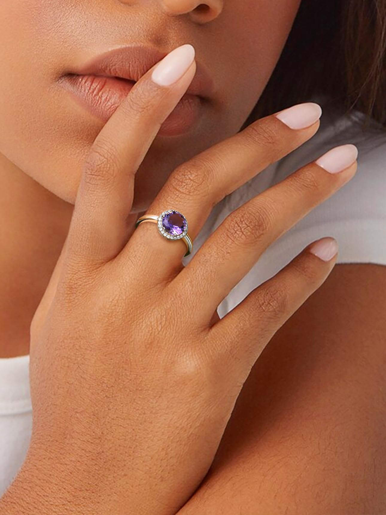 Bestyle Anello Donna Argento 925 Regolabile con Pietra Portafortuna 12 Mesi, Anello Argento 925 Donna per Ragazza Mamma, Confezione Regalo