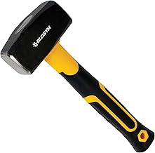 BLOSTM Mason Hammer with Fibreglass Handle - 1100 g Mason Hammer with Ergonomic Non-Slip Handle - 2.5 lb / 1.1 kg
