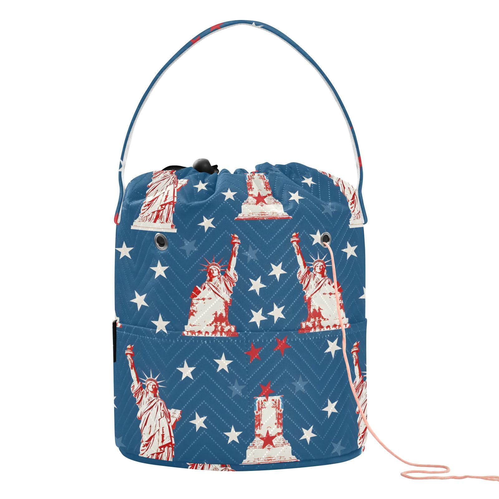 Yarn Storage Bag Small Crochet Bag Knitting Bag Organizer The Statue of Liberty 2 Yarn Bags for Crocheting Basket