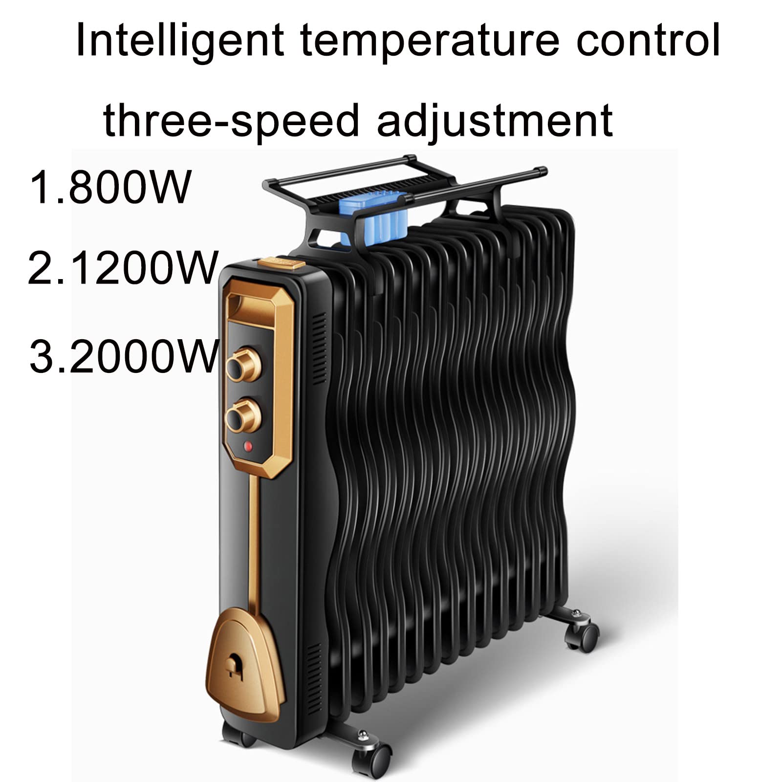 Amazon | オイルヒーター、サーモスタット付き2000Wオイル充填