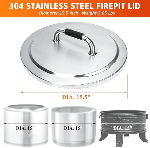 Miniatura 2 de Hisencn Tapa para fogata para estufa individual Ranger de 15 pulgadas, cubierta portátil para hoguera con mango resistente al calor, accesorios de