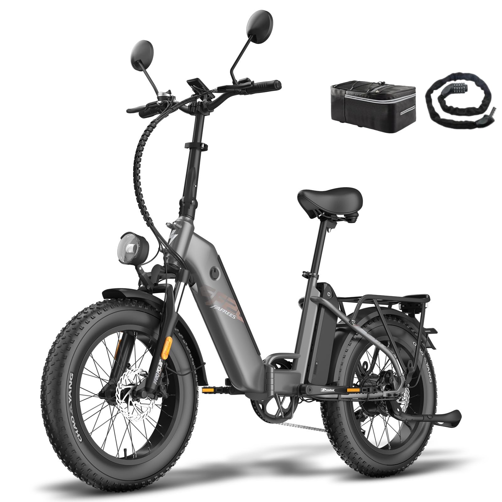 Fafrees FF20 Polar E-Bike Klapprad Elektrofahrrad 20 * 4.0 Zoll, Fatbike Doppelbatterie 24Ah/26.8Ah, E Bike Herren Damen Reichweite bis 150/170km