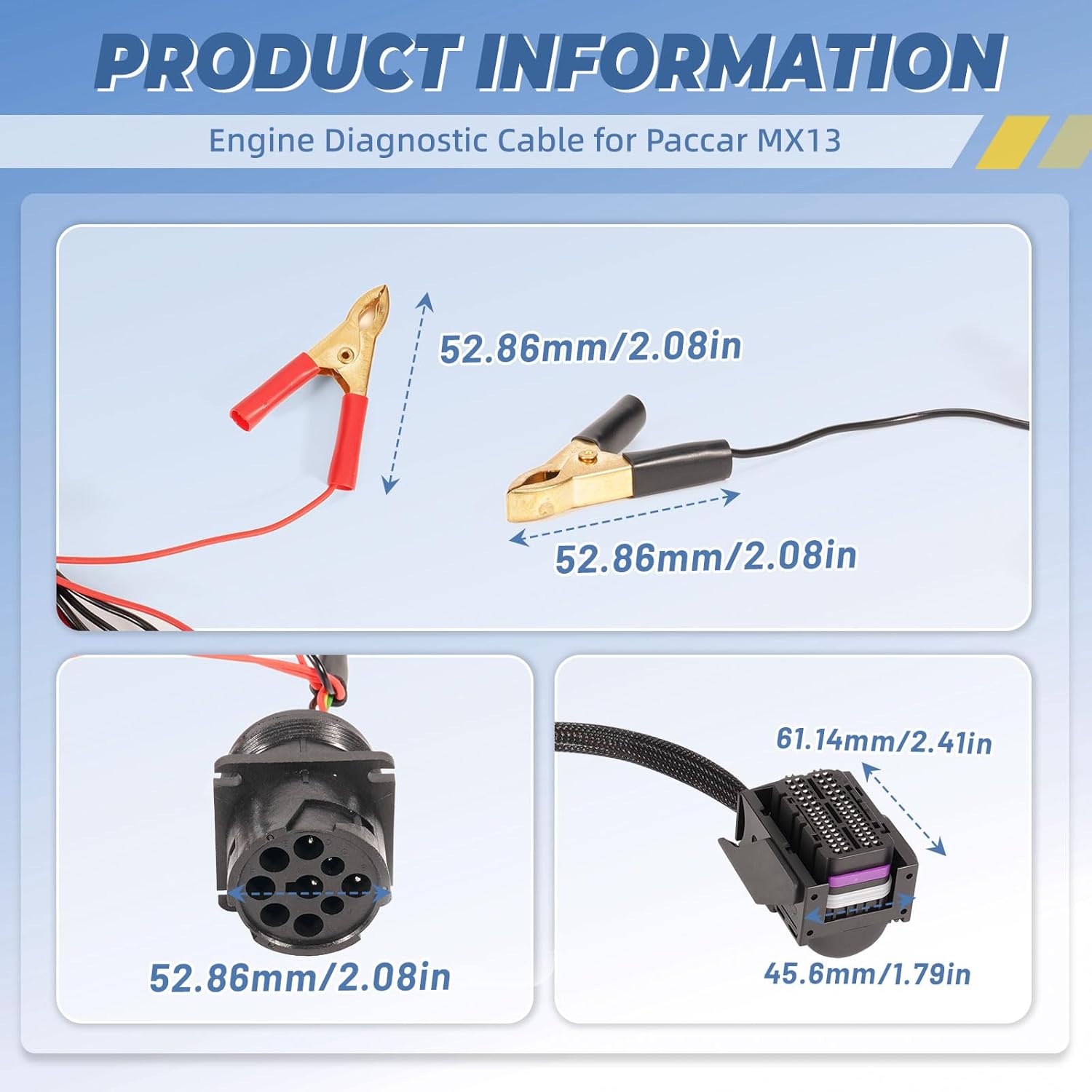 Engine Diagnostic Cable Adapter Fit for Paccar MX13 EPA17 ACM Engine in Heavy Duty Commercial Vehicles Diagnostic Wiring Harness Paccar ACM Cable