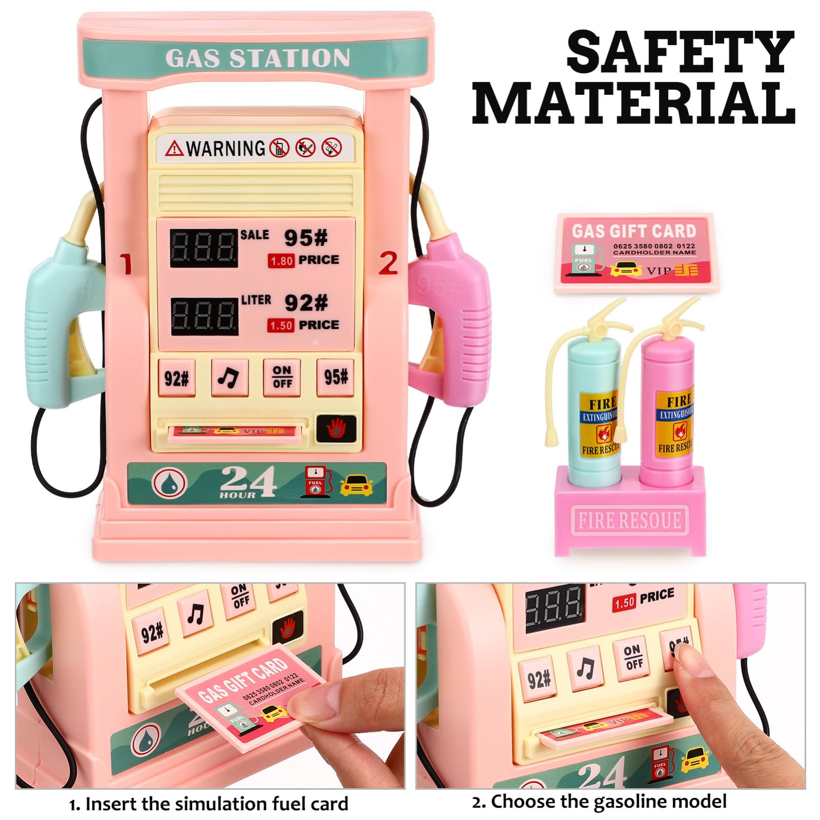 Vaguelly Boy Girl Gas Station Toy Set Realistic Simulation Gas Pump for Interactive Play Educational Learning and Fun Traffic Station Model Safe Plastic Construction - Image 9