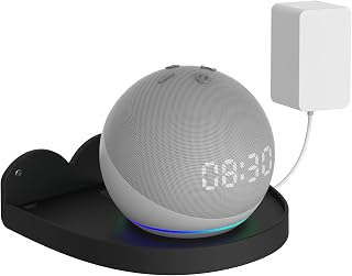 For Amazon Echo Dot 4/Echo Dot 5 Holder Stand Holder Holder with Integrated Cable Management, No Screws Required Speaker Accessories Rack (Amazon Echo Dot 4/Echo Dot 5, Black) JT01