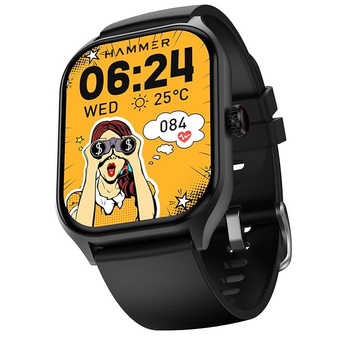 HAMMER Polar 2.01" IPS Always on Display, Advanced Bluetooth Calling Smartwatch, Dual Mode, Voice Assistant, Rotating Crown, Sleek Desgin, Sports Mode