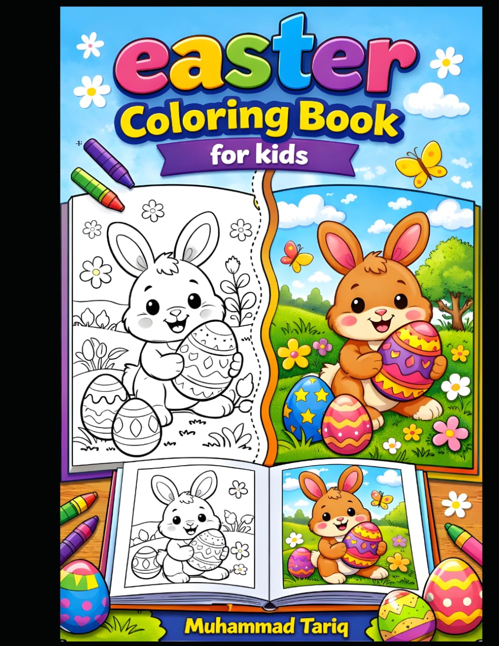 Easter Coloring Book for Kids Ages 4-8: Fun & Easy Easter Coloring Pages with Color Examples | Cute Bunnies, Eggs, Chicks & Spring Designs for Boys and Girls