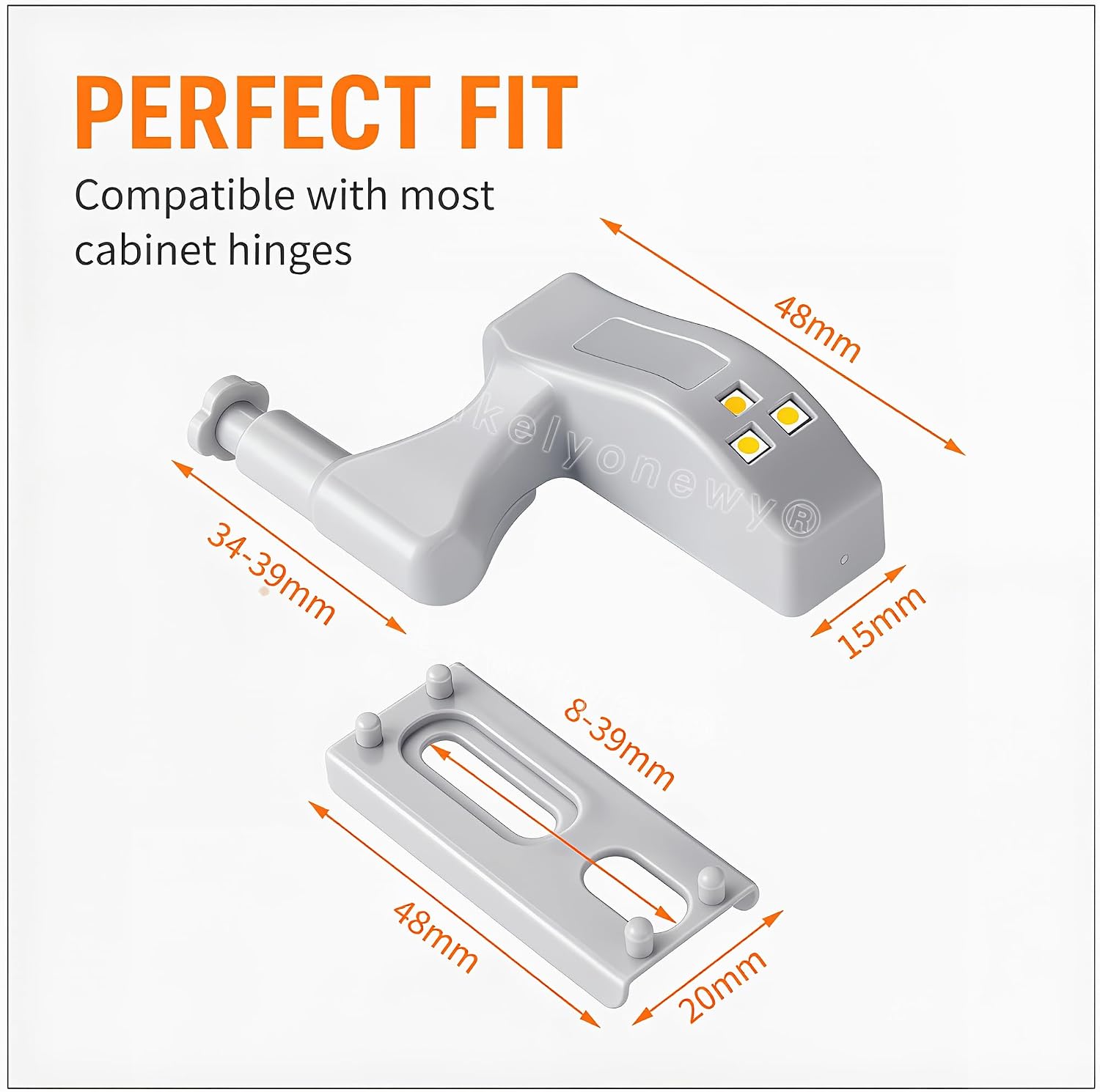 Hinge Led Sensor Light for Kitchen Cabinet Closet Wardrobe Door Switch | White Universal Intelligent Home Lamp With Motion Cabinets Cupboard Lights Doors Open Hinges When Activated lkelyonewy 8Pcs