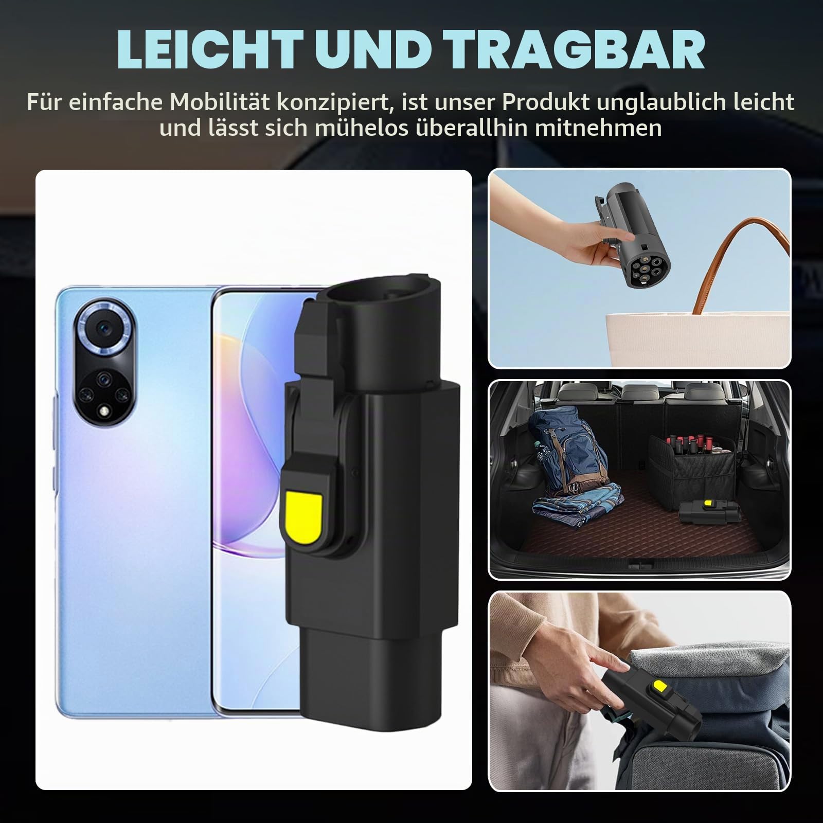 Typ 2 auf Typ 1 EV-Adapter - 32A Hochwertiger EV Ladekabel Autoladegerät Adapter, Typ 2 bis Typ 1 EV für Elektrofahrzeug Ladekabel, Elektrofahrzeug Ladegerät Konverter Auto Ladeadapter