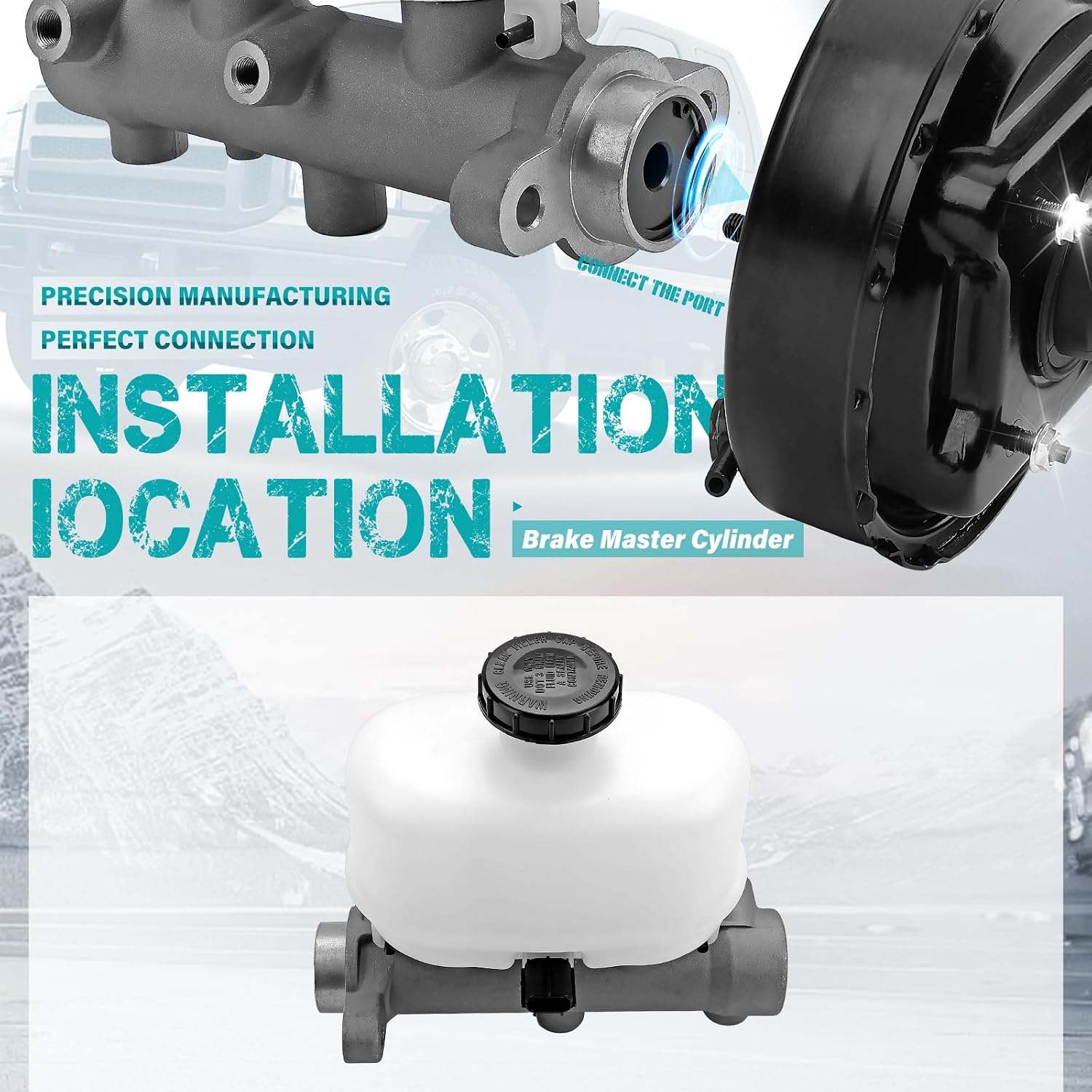 M630039 Brake Master Cylinder with Reservoir and Sensor Compatible with F-250 Super Duty 2005-2007, F-350 Super Duty 2005-2007, F-450 Super Duty 2005-2007, F-550 Super Duty 2005-2007