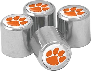 NCAA Clemson Tigers Metal Tire Valve Stem Caps, 4-Pack