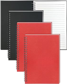 4Pack Spiral Notebook, 5.7x8.3 Small Notebooks for Work 120 Page Note Pads