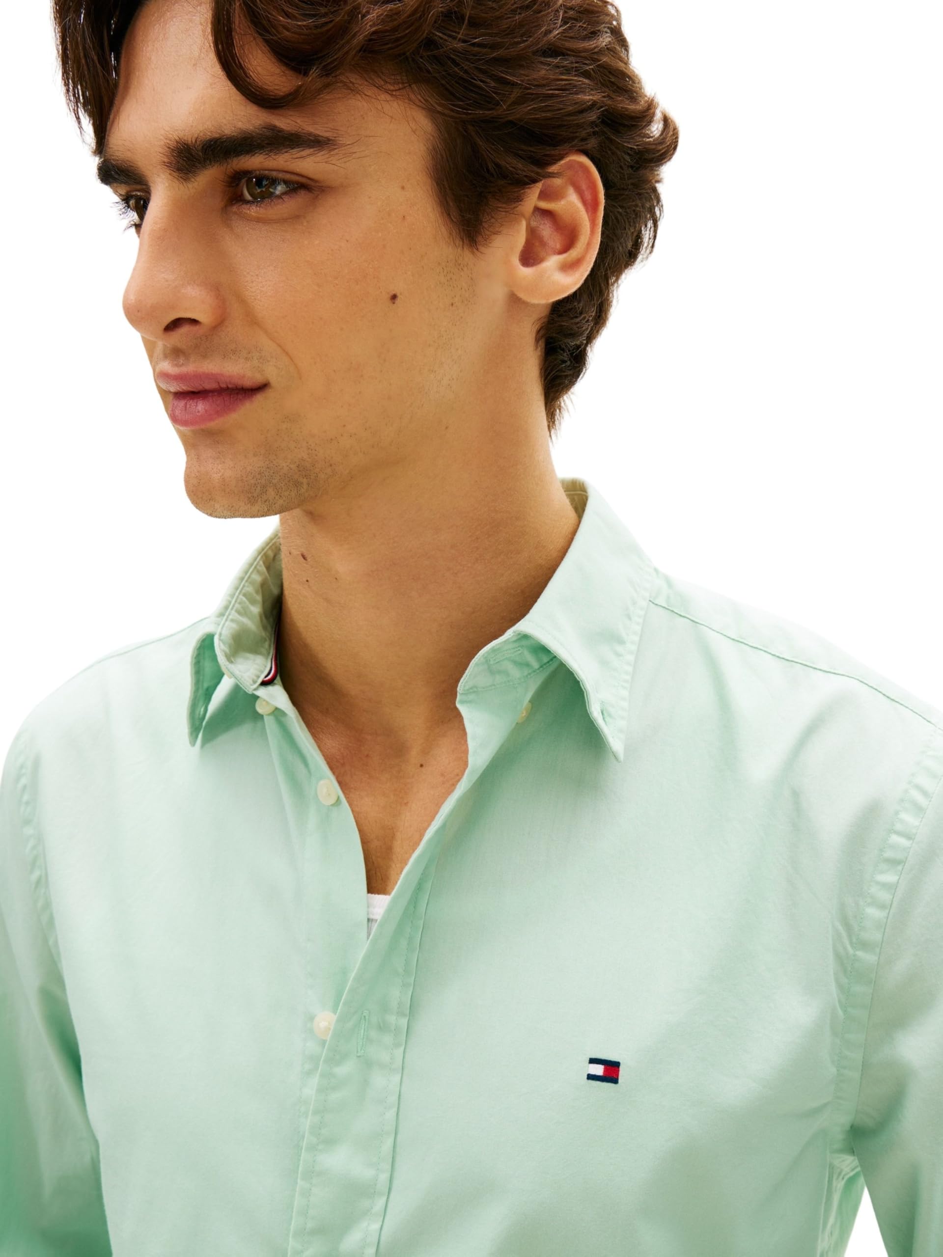 Tommy Hilfiger Uomo Camicia Flex Poplin Solid Regular Fit