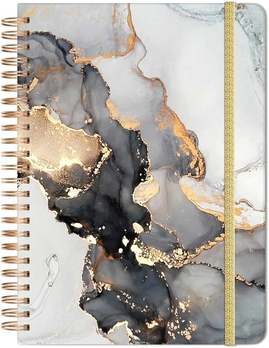 Nipichsha 2022 Planner - Academic Year Weekly Monthly Planner, 8.5" x 6.6", Marble Hardcover, Jan- Dec 2022, 12-Month Agenda Planners, Calendar Planner Notebook for Women Student Teacher Work, Black