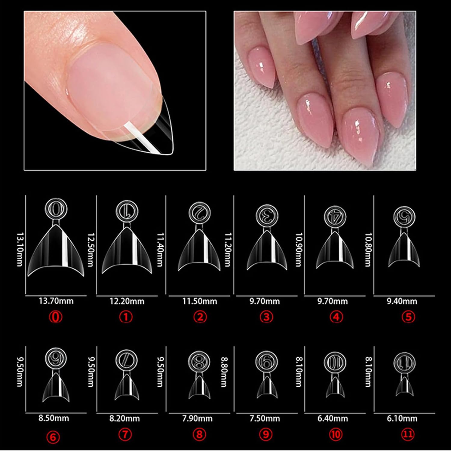 600pcs Short Half Covers Nails Extensions Delicate and Practical Nails Tips Suitable for Daily and Special Occasion Quick Manicure
