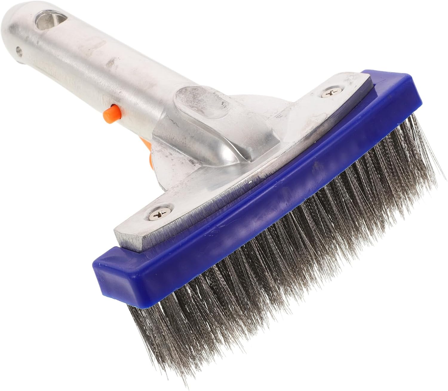 STAHAD Heavy Duty Pool Brush Steel Wire Aluminum Edge for Swimming Pool Cleaning Stubborn Stain Scrubber for Walls Floors Steps Accessory