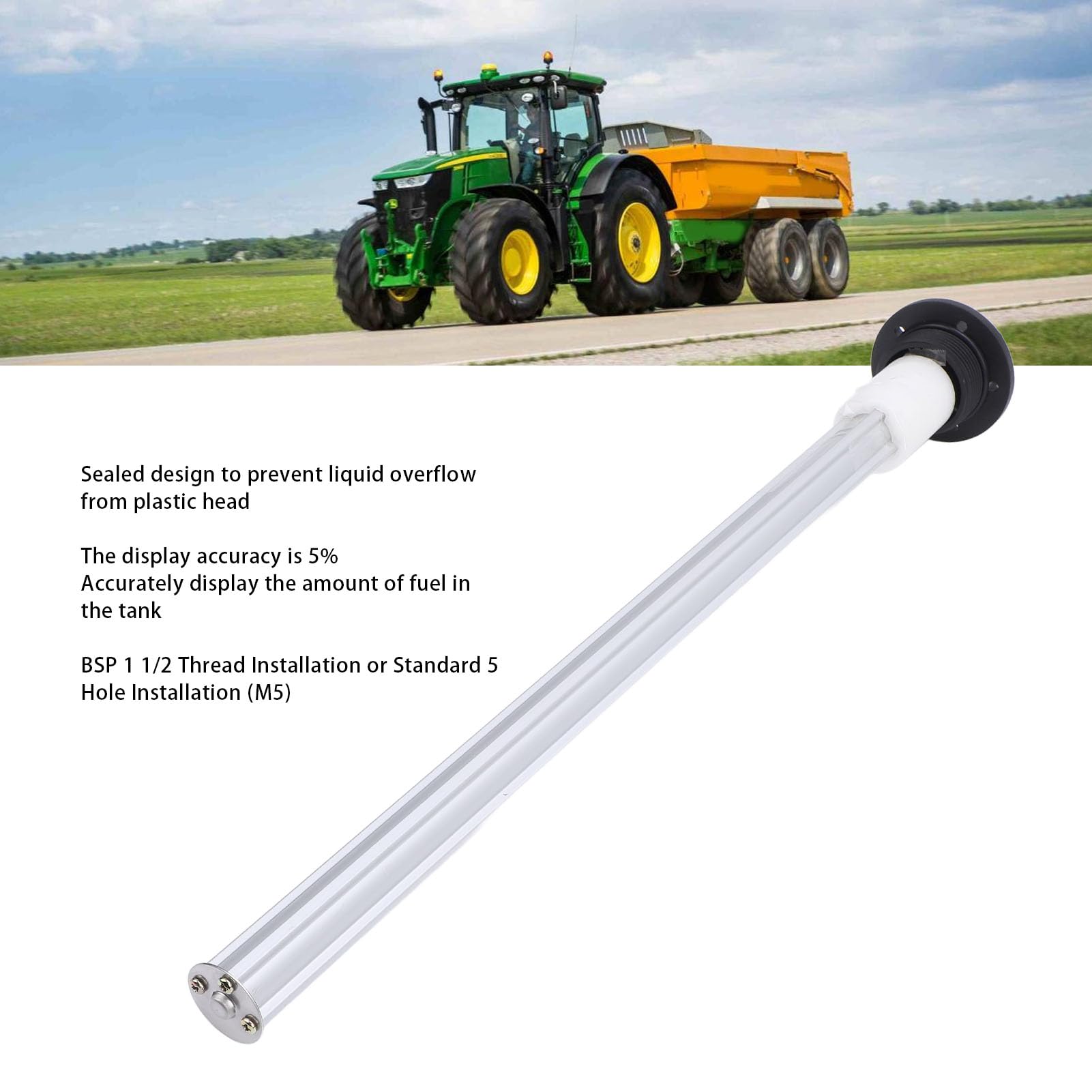 Medidor de aceite Torvex, indicador de nivel compatible con ATV de camiones de yates, sensor mecánico BSP 1 1 2 hilo -40 a 85 ℃ (500 mm)