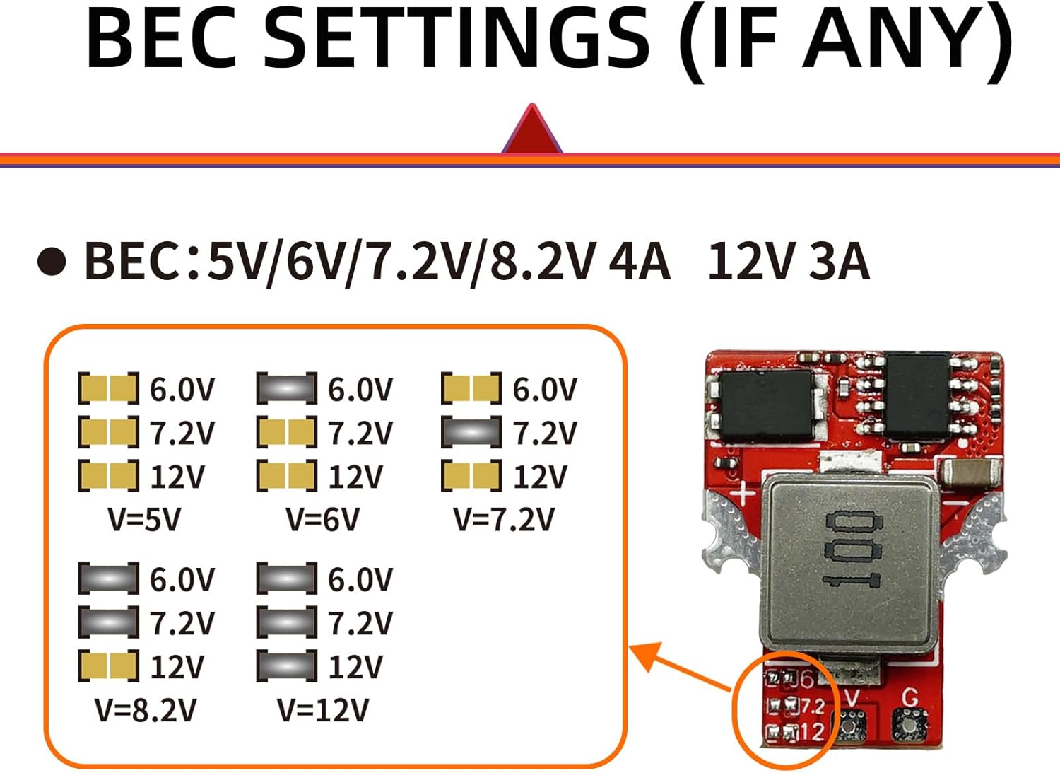 BEC Voltage Setting Diagram for SQESC 2670