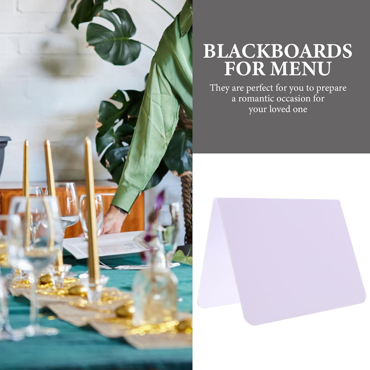 12pcs Mini Chalkboards White Plastic Double-Sided Decorative Price Boards Multifunctional Table Decor Blackboards for Restaurant Display and Message Writing
