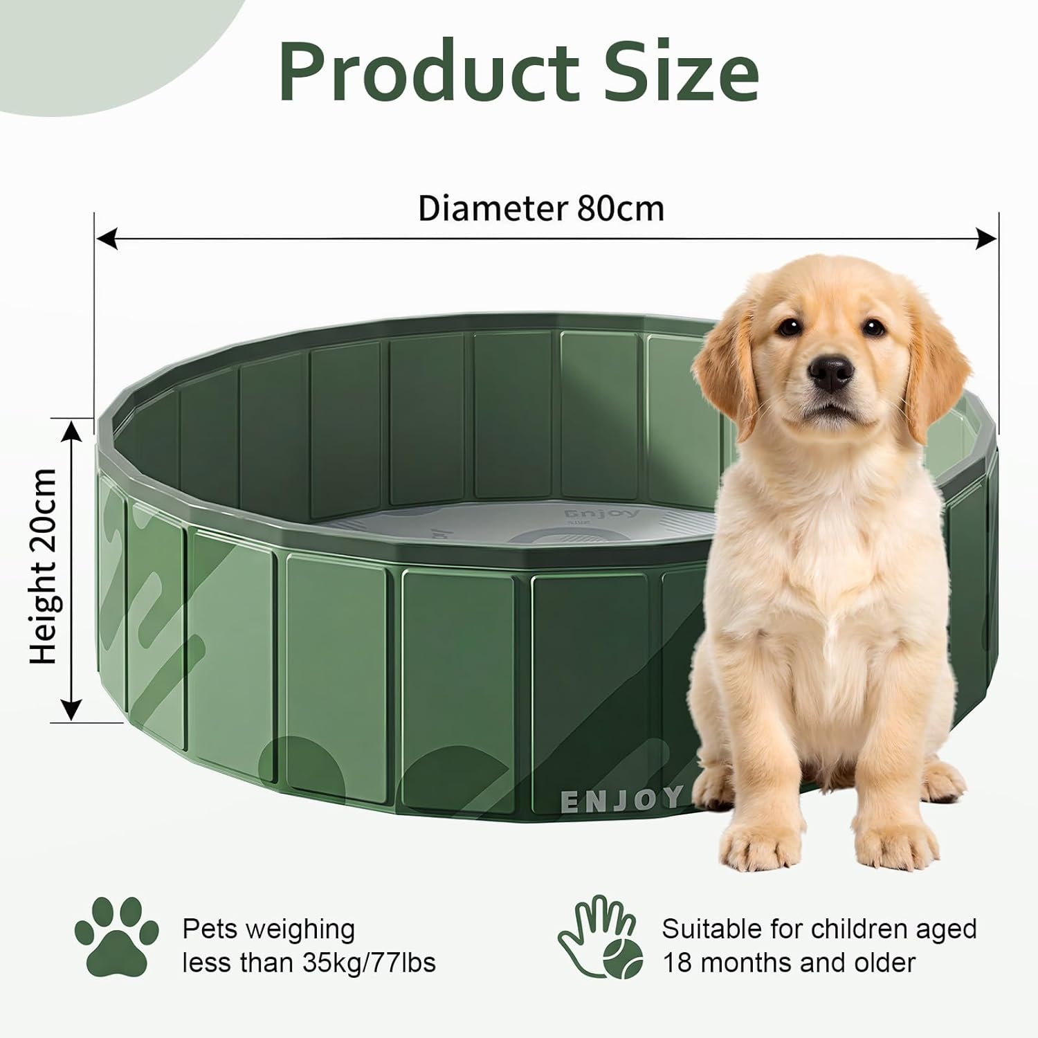 veimia Cat Ball Pit, 32" Foldable Pet Playpen Ball Pool for Toddlers Babies Dogs, Sturdy Pet Swimming Pool Bath Tub, Indoor Outdoor Playpen, Easy to Assemble and Storage, No Ball Included