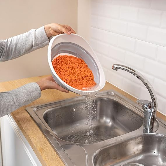 Deconox Foldable Practical Rice, Lentil Strainer | Non-Place Folding Strainer – Wide and Convenient Design (30x25x15.5 cm)