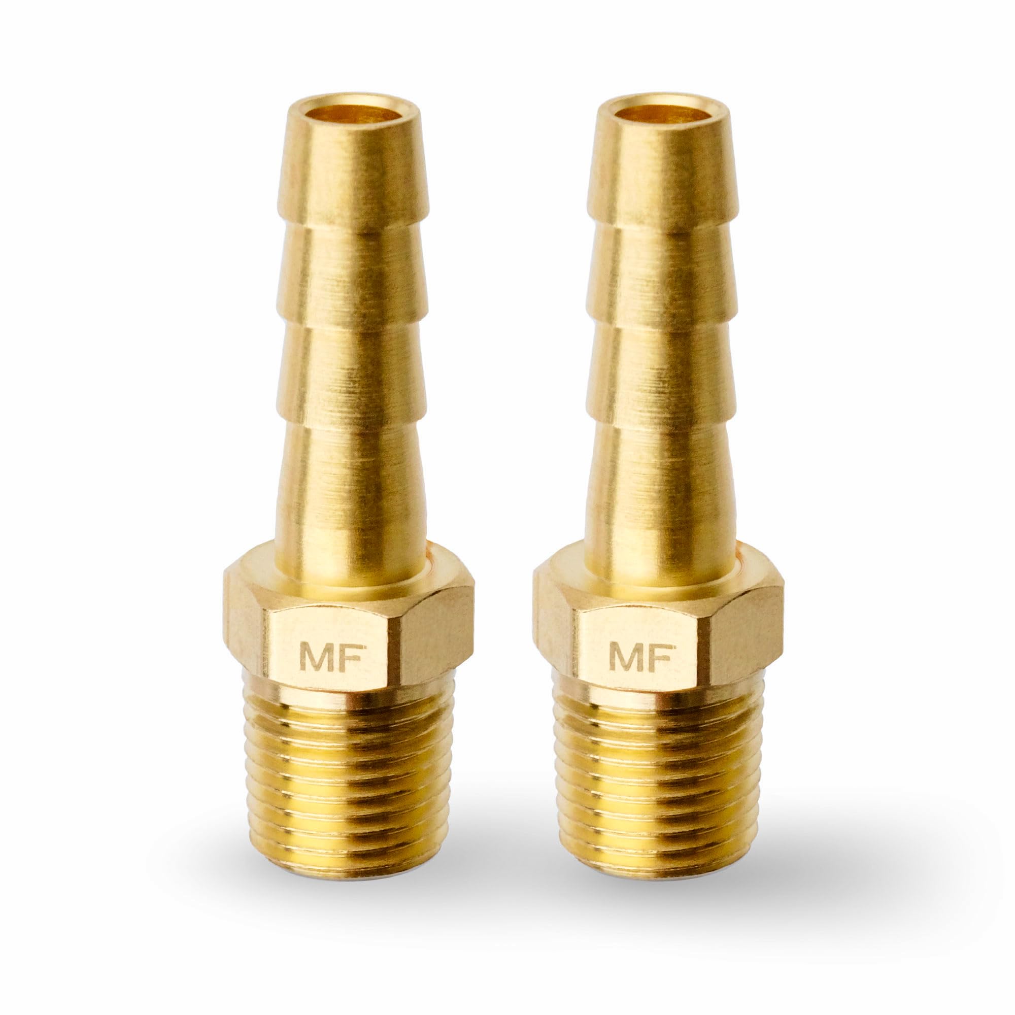 MAACFLOW MAACFLOW Brass 1/8" Male NPT to 1/4" Hose ID Barb Barbed Hose Fitting Adaptor Connector (Pack of 2)