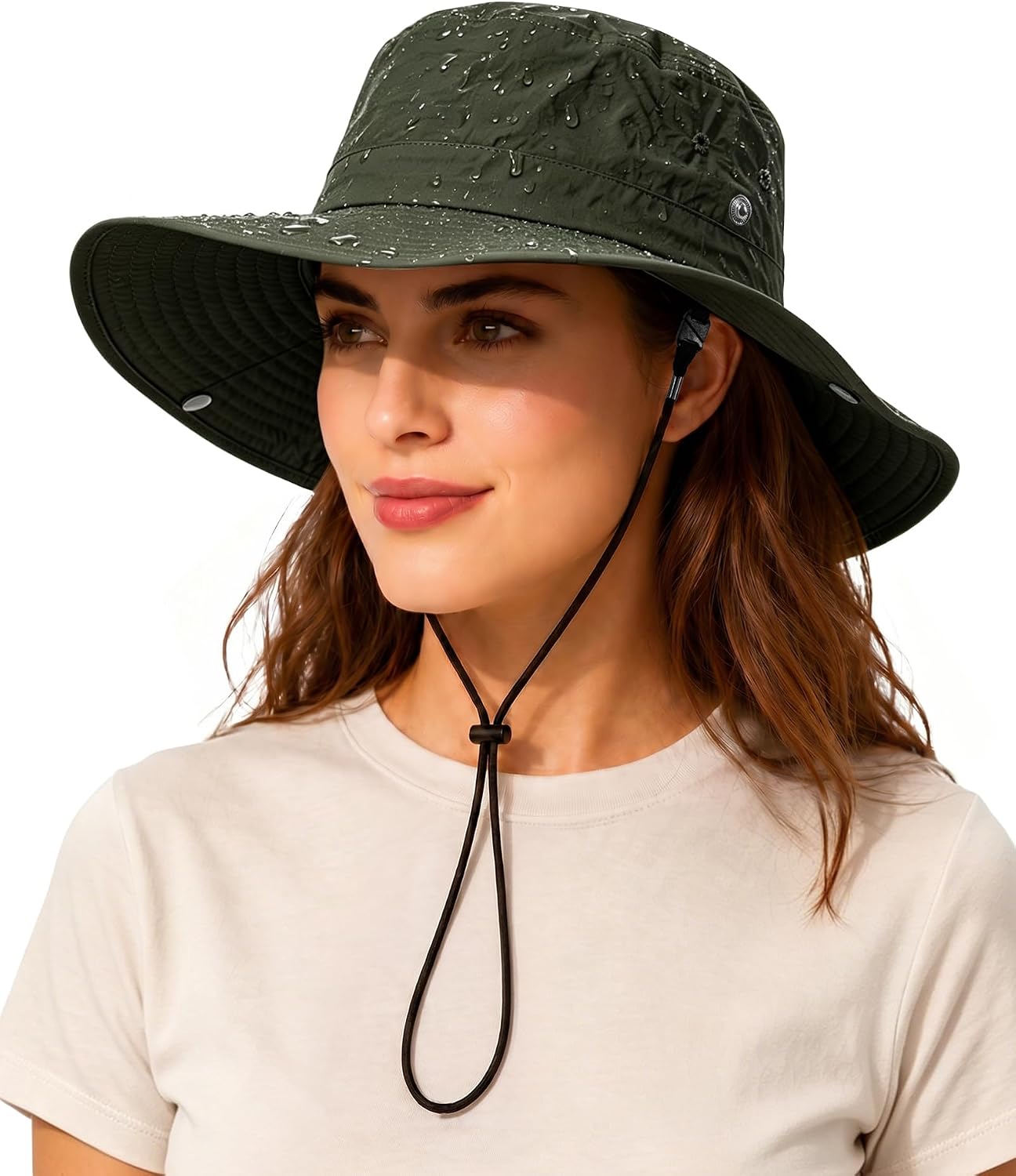 Waterproof Bucket Rain Hat for Women Wide Brim Summer UPF50+ Cowboy Sun Hat Men Foldable Soft Floppy Beach Hat