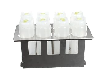 Server 86996 Stainless Steel Squeeze Bottle Holder Set with 8 Bottles 2.63 Diameter