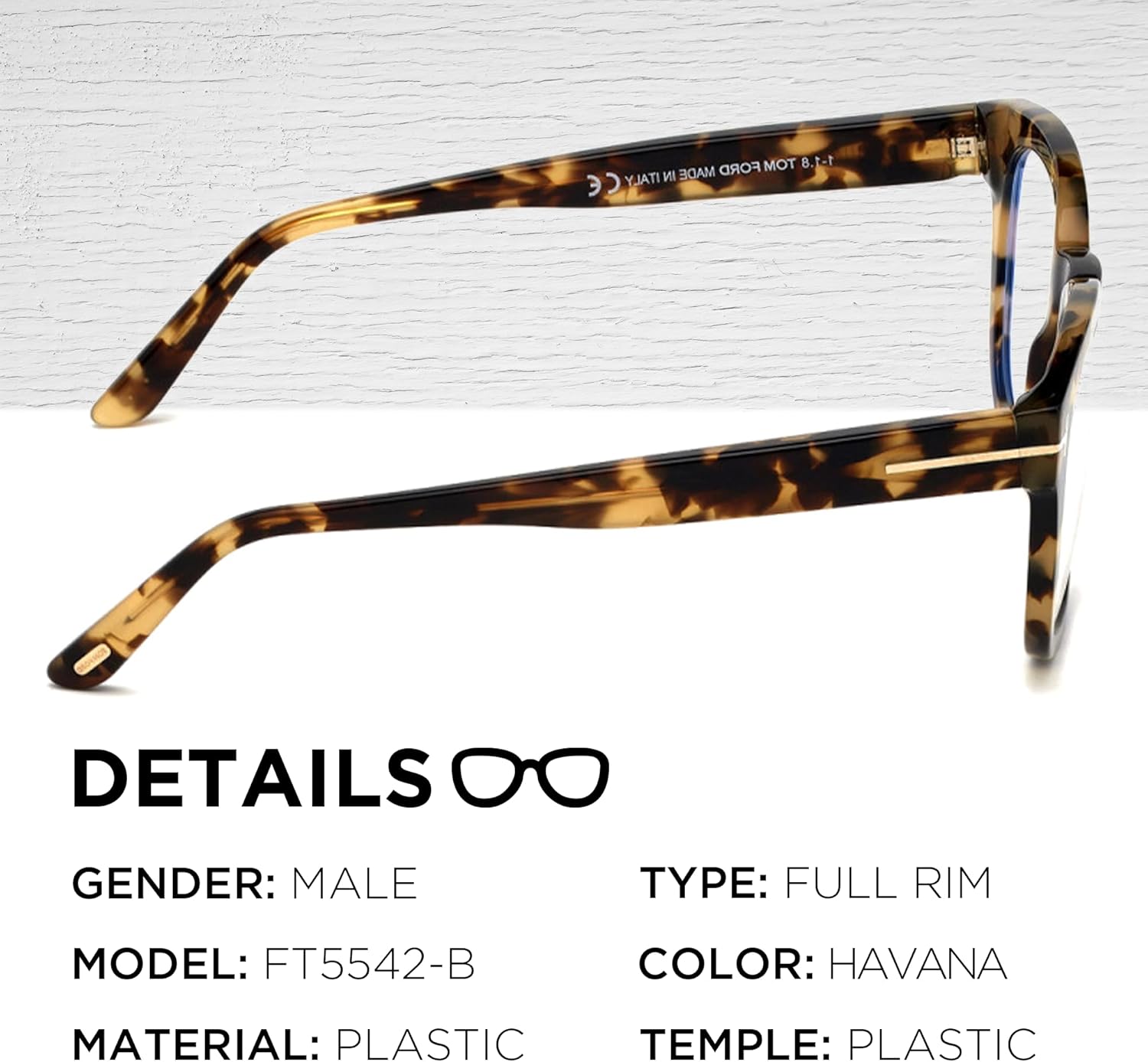 Tom Ford FT5542-B Geometric Shape Eyeglass Frame With Luxury Eyewear Kit - Image 2