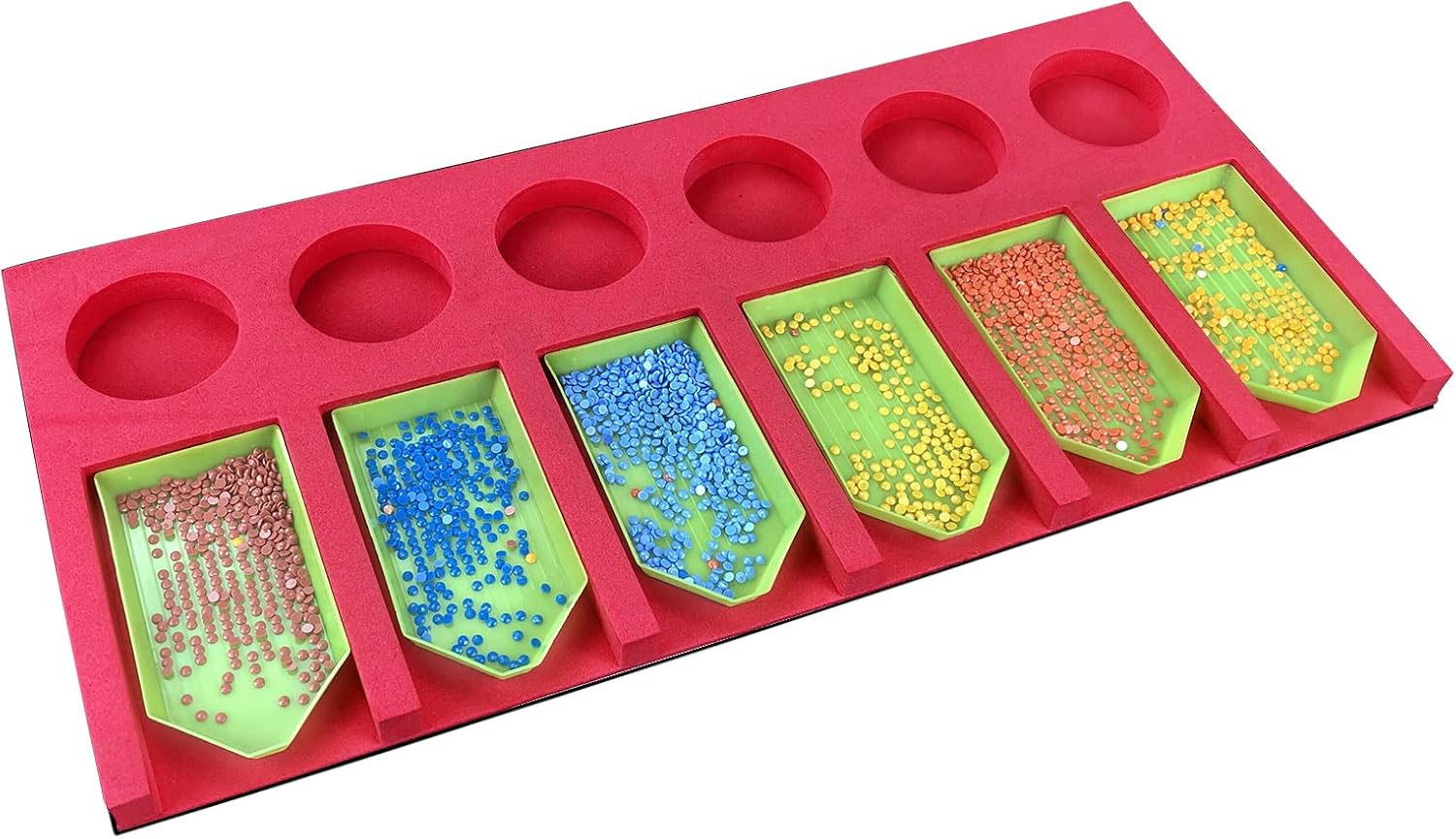 Diamond Painting Accessories Tray Organizer, Multi-Boat Tray Holder for Diamond Painting Kits, Diamond Arts Accessories and Tools, Diamond Painting Storage Containers for Rhinestones(6 Slots Tray)