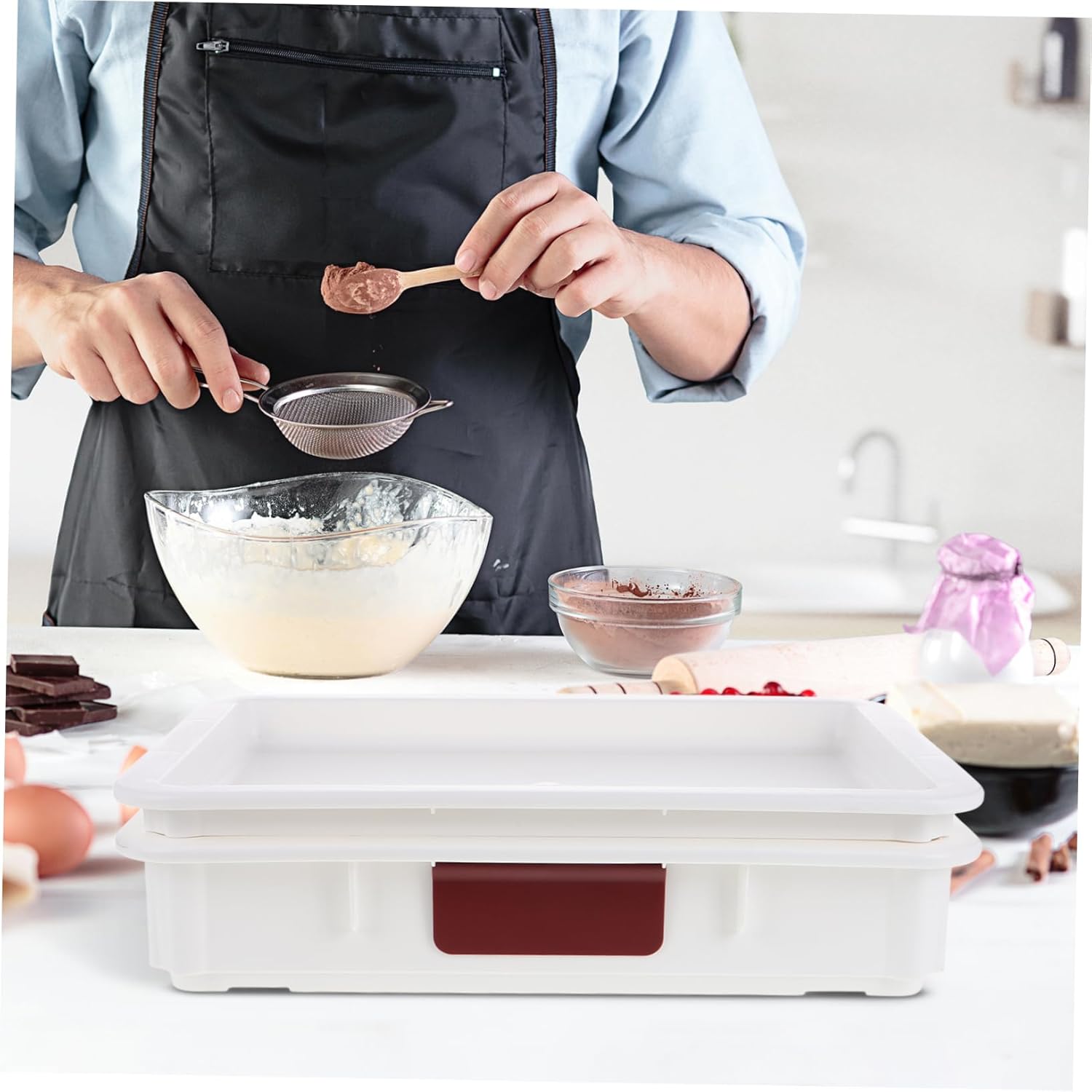Pizza Proofing Box Lid Stackable Storage Container for Pizza Compact and Easy to Clean for Home Baking and Refrigeration Design for Space Saving